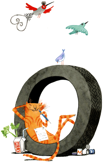 Cat on tire